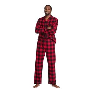 NWT Wondershop Red and Black Plaid Button Down Pajama Shirt and Pants Size M